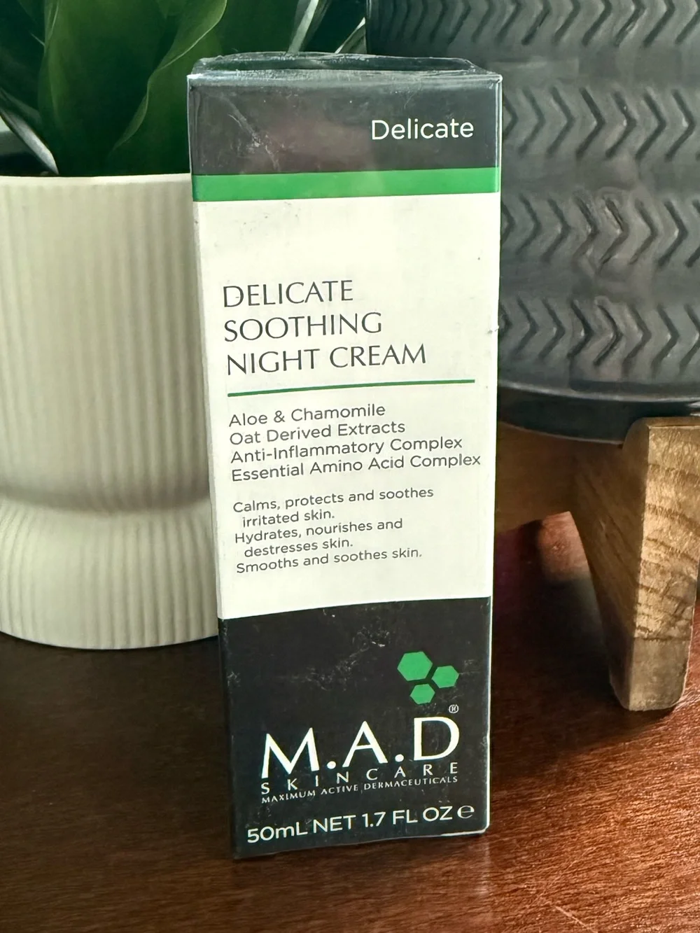 M.A.D Skincare Delicate Soothing Night Cream 1.7 oz NEW SEALED BOX